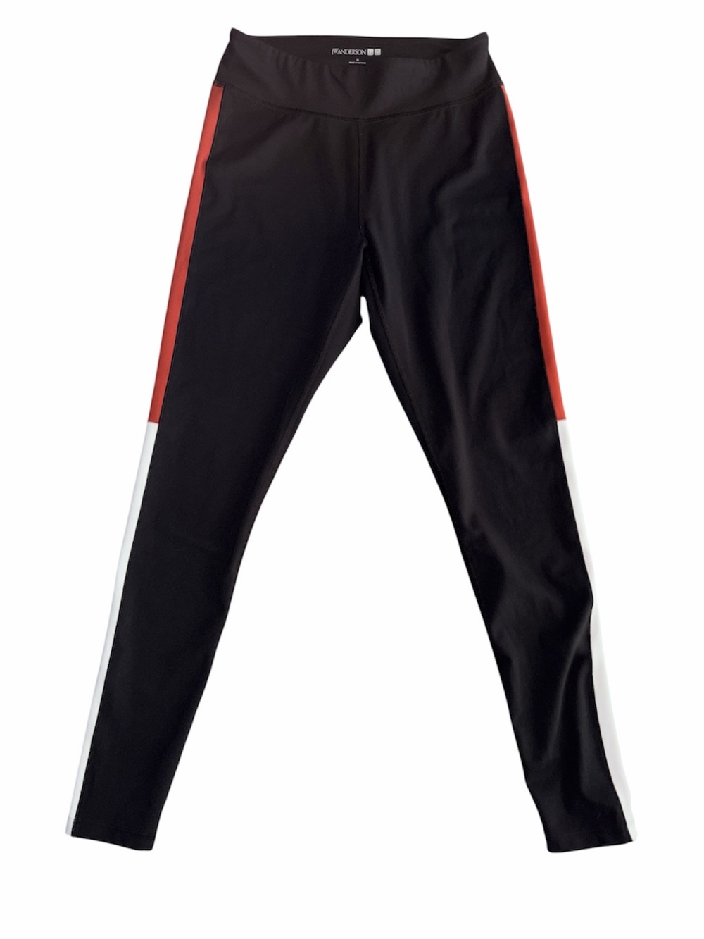 JW ANDERSON  by Uniqlo Black Leggings with Red and White Side Panels Size M